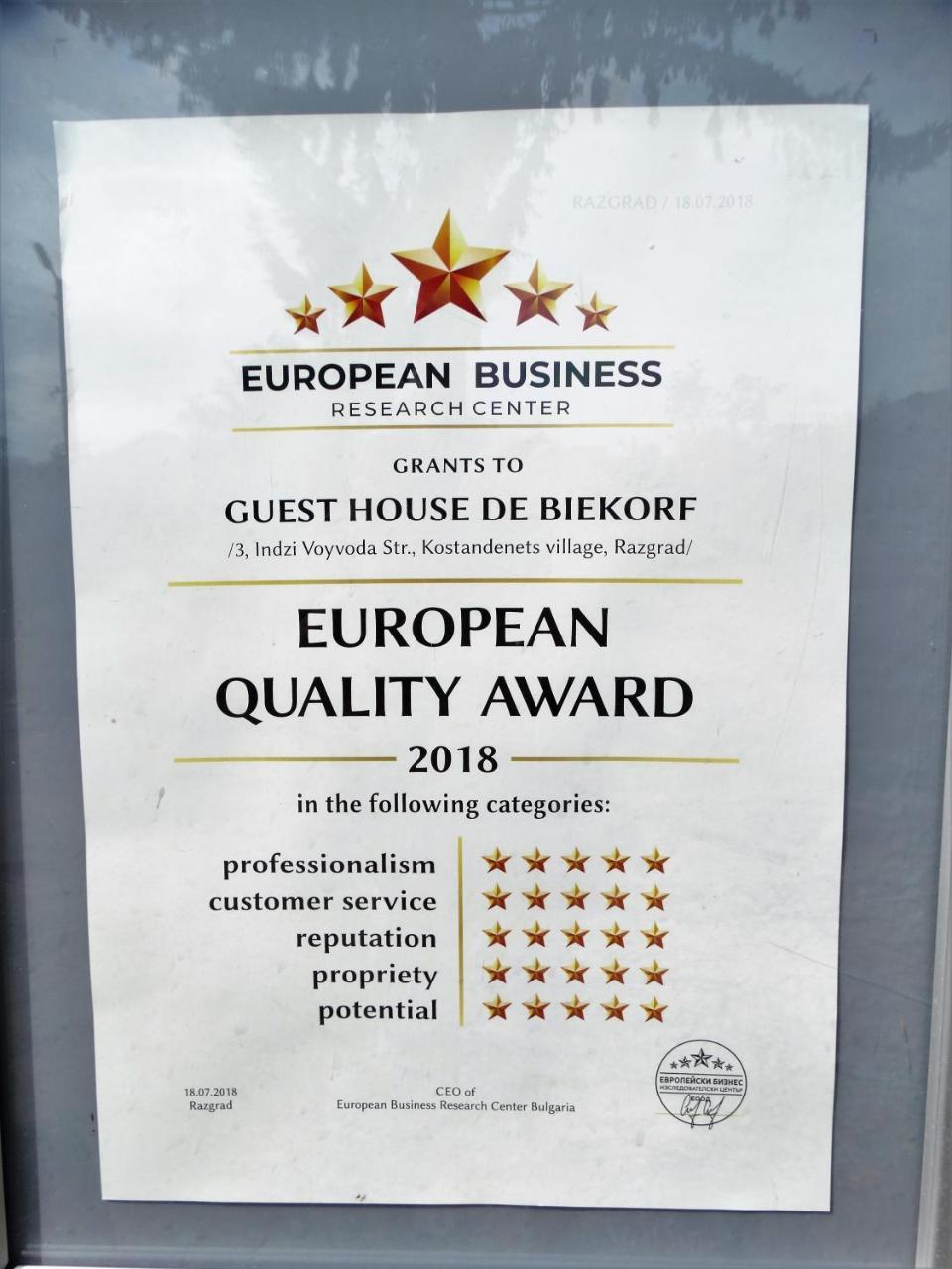 Guest House Biekorf Kostandenets المظهر الخارجي الصورة